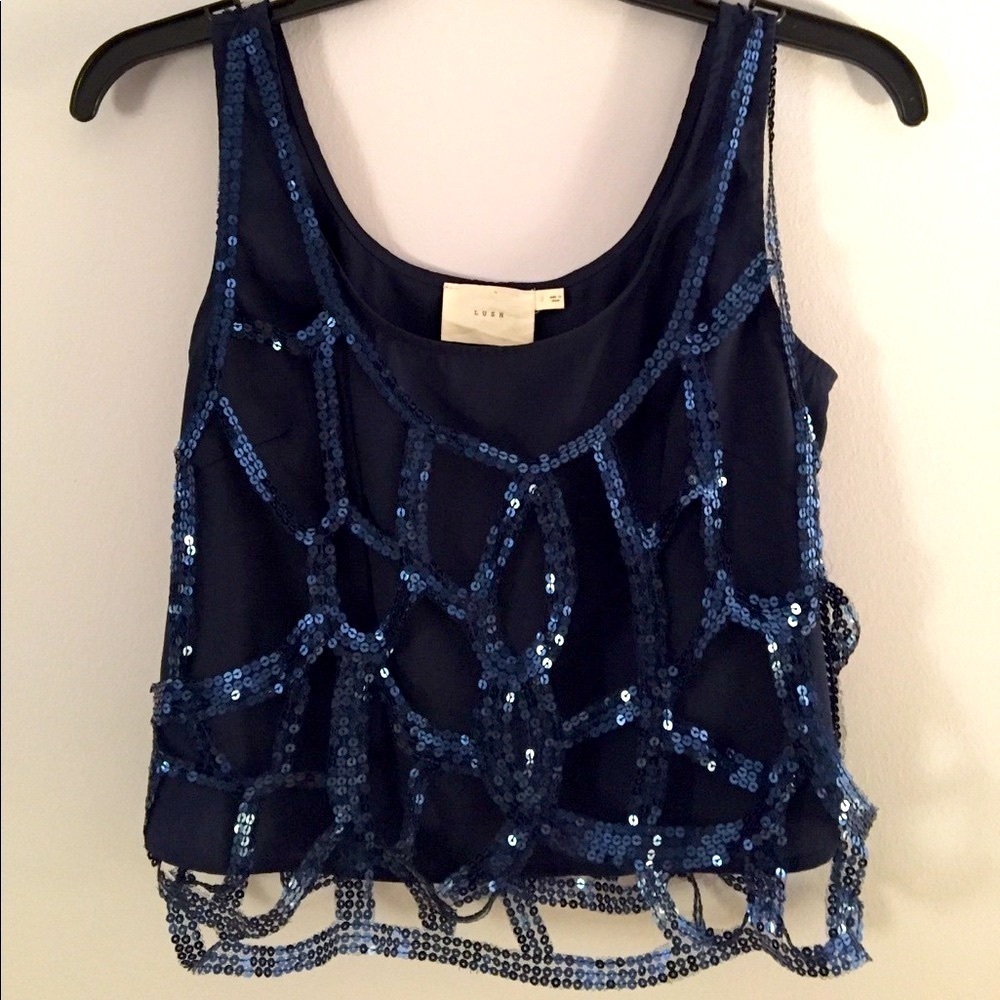 Lush Blue Crop Tank Size S